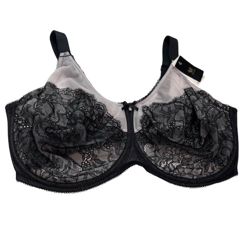 Wacoal Retro Chic Full Figure Bra Women 42H Black 855186 Lace Underwire New A72